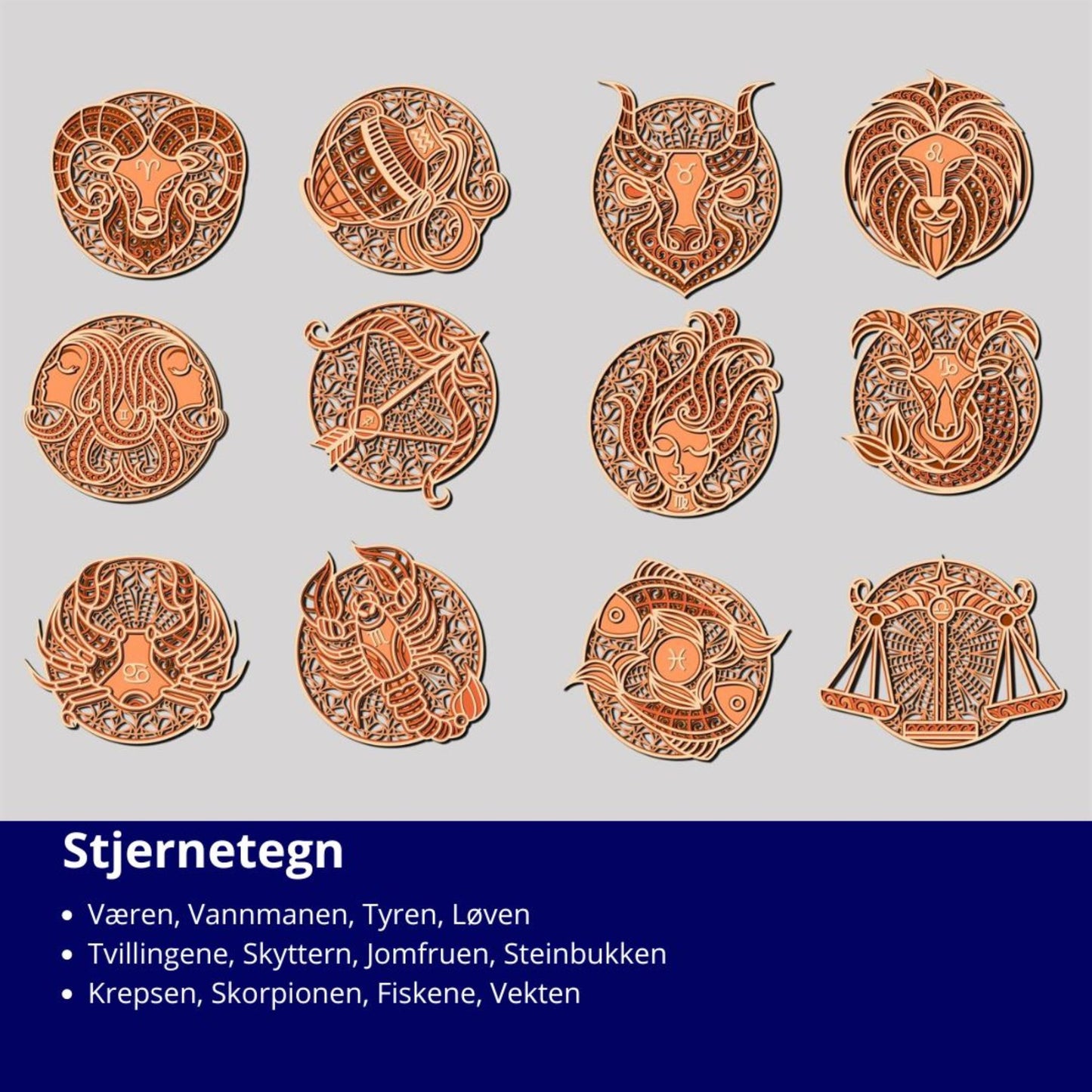 Stjernetegn-gjør-det-selv-onament-dekor-laserkutt-veggdekor